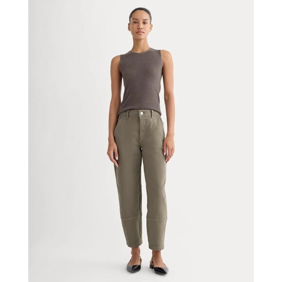Everlane The Utility Barrel Sz 14R Organic Cotton Pant Taupe - Picture 1 of 13
